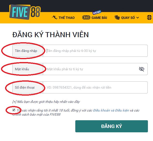 Đăng ký five88